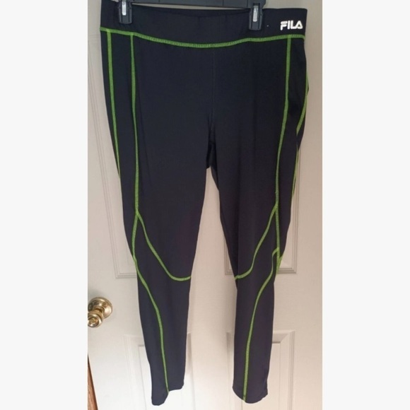 Women’s size large Fila workout pants Gray and green F7 - Picture 1 of 12